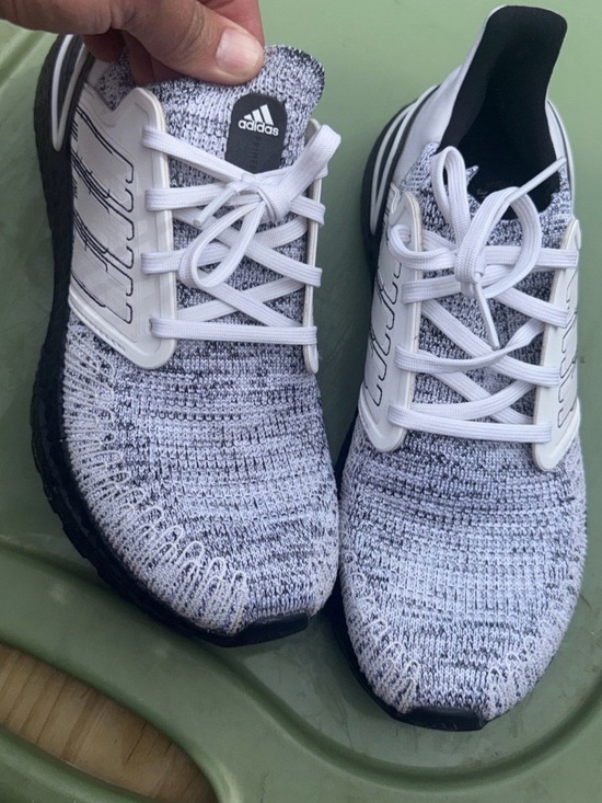 adidas Shoes - adidas  White and Black Knit Running Sneakers
